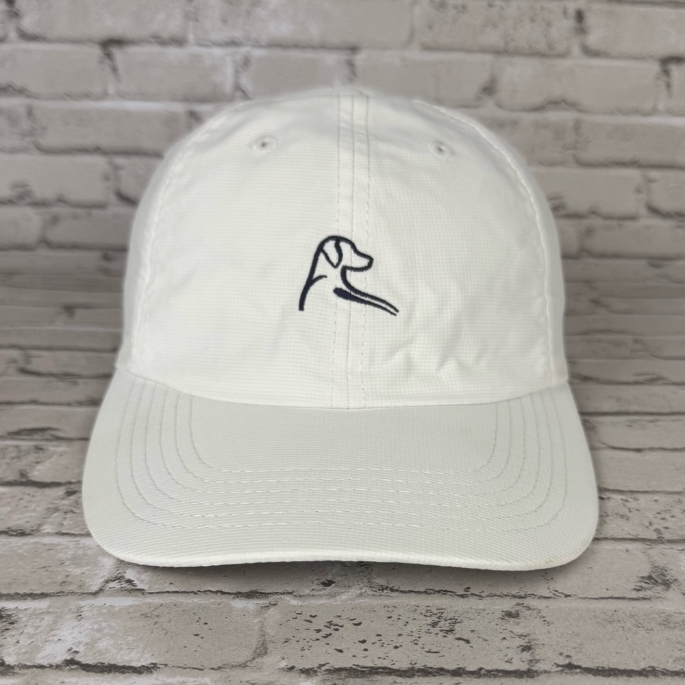 Rhoback White Baseball Cap with Navy Logo